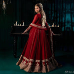 Maroon Color Faux Georgette Sequience Work Gown