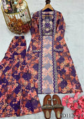 Red Color Satin Silk With Embroidery Work Koti Plazzo
