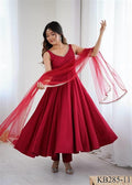 Rani PInk Color Yoke Lace Work Anarkali
