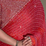 Beautifull Georgette Sequience Embroidery Work Saree