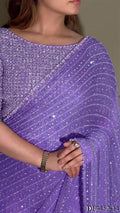 Beautifull Georgette Sequience Embroidery Work Saree