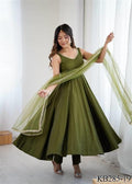 Rani PInk Color Yoke Lace Work Anarkali
