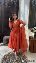 Beautifull Wear Fox Georgette Embroidery Work Gown