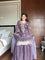 Purple Color Printed Chinon Embroidery Work Kurti Sharara