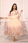 Beautifull Tebby Frora Printed With Lace Work Anarkali