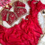 Pure Soft Fendy Silk With Hand Jharkhand Work Saree