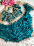 Pure Soft Fendy Silk With Hand Jharkhand Work Saree