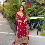 Beautifull Fox Georgette Codding Sequience Work Top Plazzo