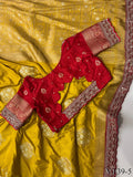 Pure Banarasi Fabric With Weaving Flower Work Saree