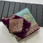 Pure Banarasi Fabric With Weaving Flower Work Saree