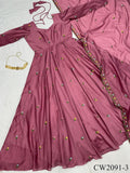 New Wear Zipsy Silk With Thread Shining Work Gown