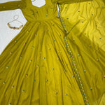New Wear Zipsy Silk With Thread Shining Work Gown
