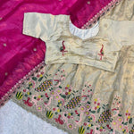 Pure Gold Crush Silk With Embroidery Sequience Work Lehennga