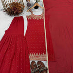 Beautifull Faux Georgette Hand Work Top Plazzo