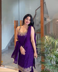 Beautifull Faux Georgette Hand Work Top Plazzo