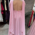 Pink Color Pure Fox Georgette Embroidery Work Gown