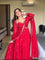 Red Color Foux Georgette Embroidery Work Gown