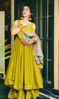 Simar Silk With Heavy Fair Plazzo And Plain Work Gown