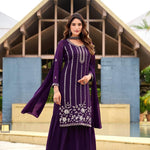 Beautifull Georgette Sequience Work Kurti Sharara
