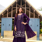 Beautifull Georgette Sequience Work Kurti Sharara