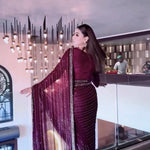 Wine Color Kasturi Silk With Sequience Work Saree