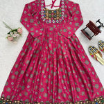 Rani Pink Color Reyon fabric With Sequience Work Top