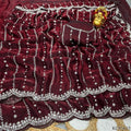 Space Silk With Original Beeds Work Saree