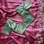 Pink Color Premium Tissue Silk With Butterfly Work Saree