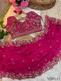 Pure Soft Fendy Silk With Embroidery Work Saree