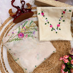 White Color Soft Tebby Silk With Floral Print Work Saree