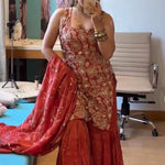 Maroon Color Simmer Silk With Thread And Sequience Work Top Sharara