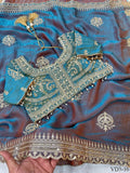 Soft Fendy Chiffon Two Tone With Embroidery Work Saree