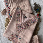 Premium  Roman Silk With Embroidery Thread Work Top Pent