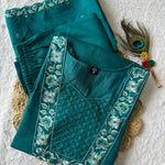 Premium Roman Silk With Embroidery Work Top Pent