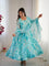 Sky Blue Color Fox Georgette Floral Print Work Anarkali