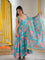 Sky Blue Color Muslin Print With Floral Work Anarkali