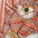 Pich Color Zimmy Choo Silk With Embroidery Work Saree