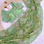 Rich Look Space Silk With Amazing Embroidery Work Saree