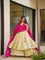 Off White Color Chinon With Hand Made Work Anarkali