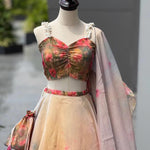 Pure Organza With Digital Printed Work Lehenga