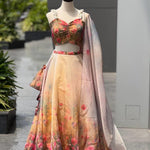 Pure Organza With Digital Printed Work Lehenga