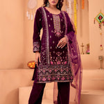 Beautifull Viscos Velvet With Embroidery Sequience Work Top Pent