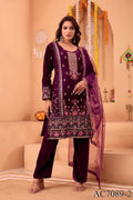 Beautifull Viscos Velvet With Embroidery Sequience Work Top Pent