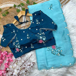 Very Soft And Beautifull Hand Work Saree