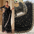 Red Color Faux Georgette Sequience Work Saree