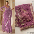 Red Color Faux Georgette Sequience Work Saree