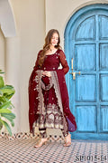 Beautifull Crunchy Silk With Designer Embroidery Work Gown