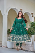 Beautifull Crunchy Silk With Designer Embroidery Work Gown