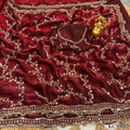 Beautifull Space Silk With Sequience And Cutdana Work Saree