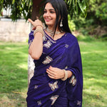 Beautifull Fendy Satin Silk With Khatli Bits Work Saree